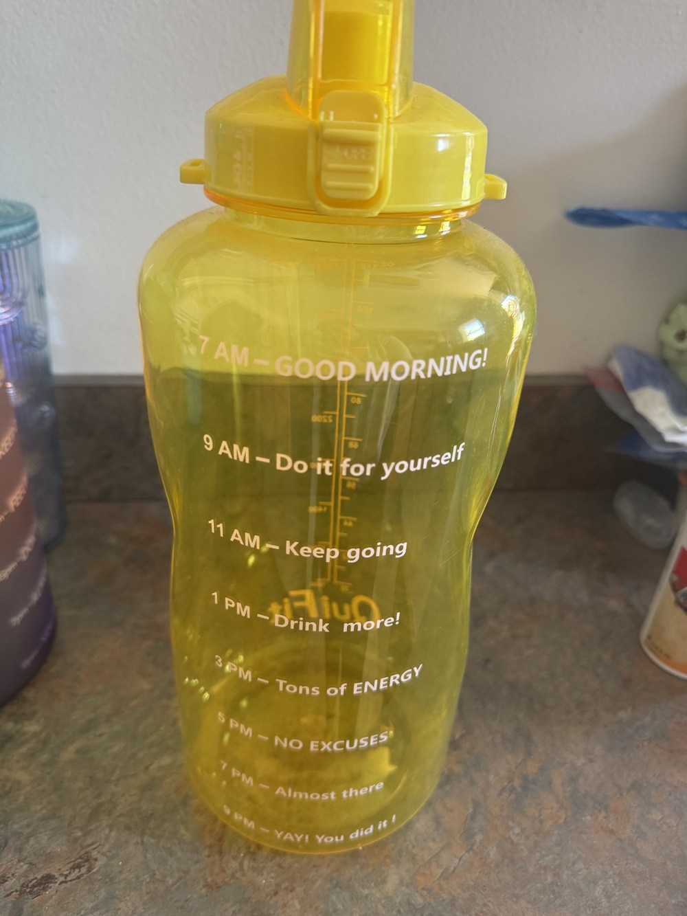 Yellow Motivational Water Bottle - Home Accents